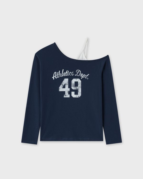 WHOAU Áo thun Meichan OFFSHOULDER Long Sleeve Tee_WHLAG2582B
