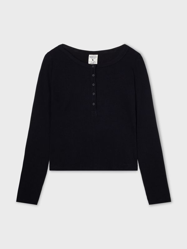 Ribbed Henry Neck T-shirt_WHLAF3822F