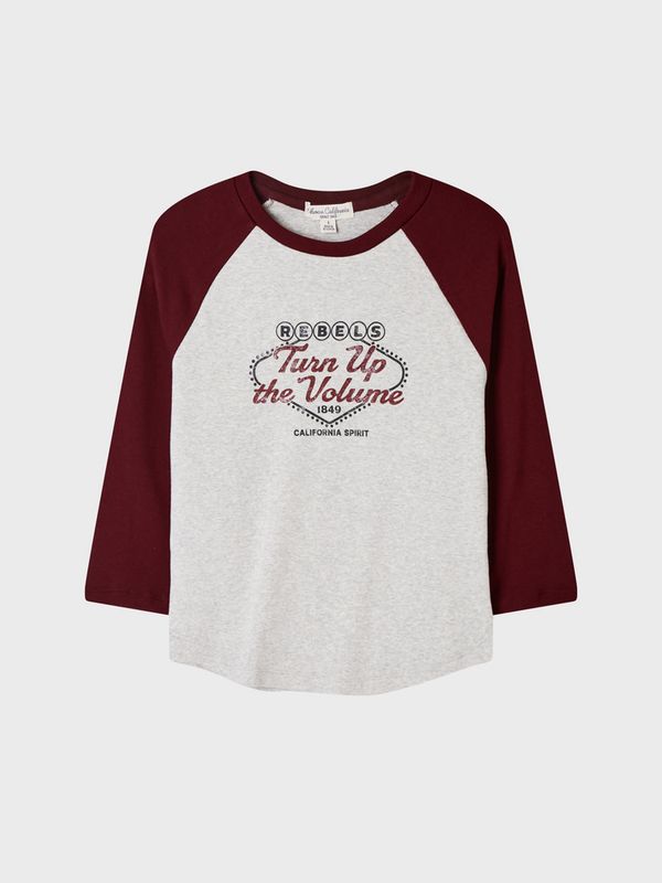 WHOAU Áo thun tay dài Vintage Raglan 3/4 Sleeve T-shirt(F)_WHLAGB723F