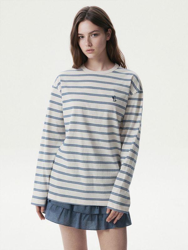 WHOAU Áo thun tay dài Stripe Long Sleeve T-shirt_WHLSG2321U