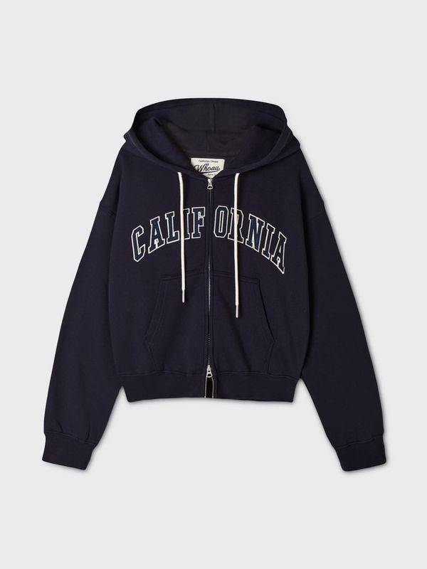 WHOAU Áo khoác nỉ Signature Patch Hood Zip-up(F)_WHMZGB911F