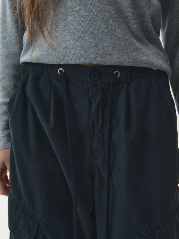 WHOAU Quần dài Wide Cotton Nylon Cargo Pants(F)_WHTAG3821F