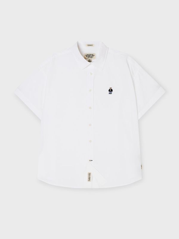 WHOAU Áo sơ mi nữ Steve Loose Fit Short Sleeve Shirts_WHYAG2511F