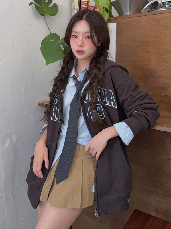 Signature Patch Hood Zip-up(Brushed)_WHMZF4911U