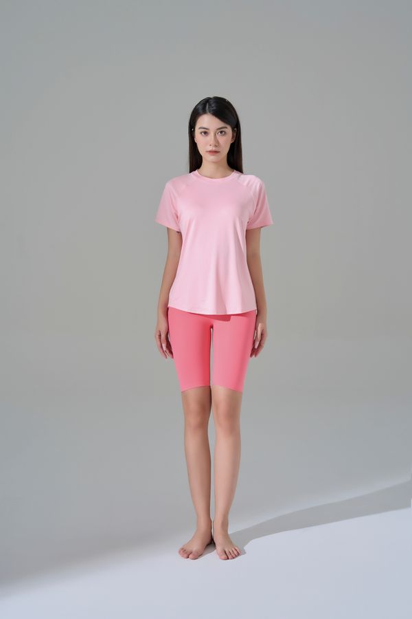 Áo thun ôm tay ngắn DXXY Be/Trắng/Hồng - Refresh Raglan Short Sleeve Tee (season 2)