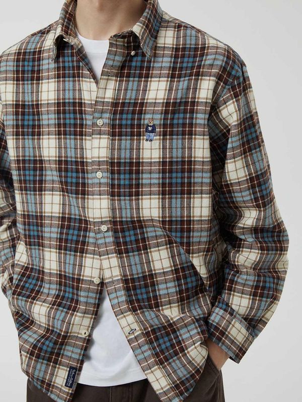 WHOAU Áo sơ mi Steve Tartan Flannel Check Shirts (U)_WHYCF4931U