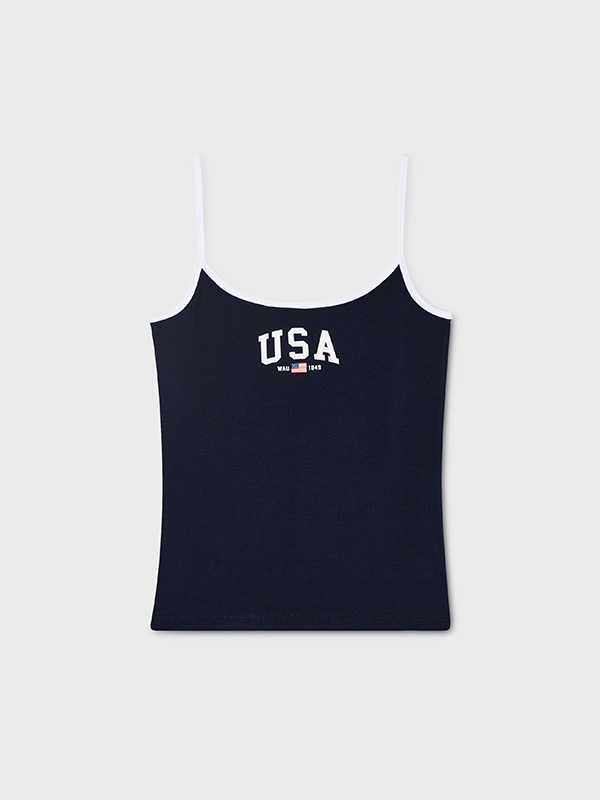 WHOAU Áo hai dây nữ USA Colorblock Sleeveless(F)_WHRNG3793F