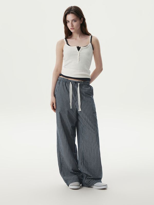 WHOAU Quần dài Seersucker Stripe Pants_WHTAG2431F
