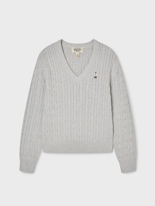 WHOAU Áo len nữ Steve V-neck Cable Sweater _WHKAG1114F