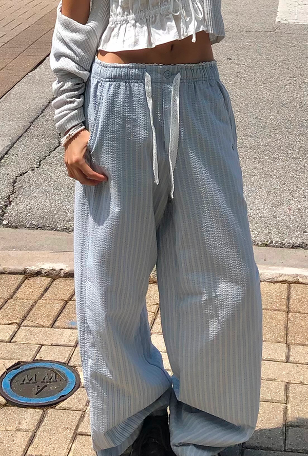 WHOAU Quần dài Seersucker Stripe Pants_WHTAG2431F