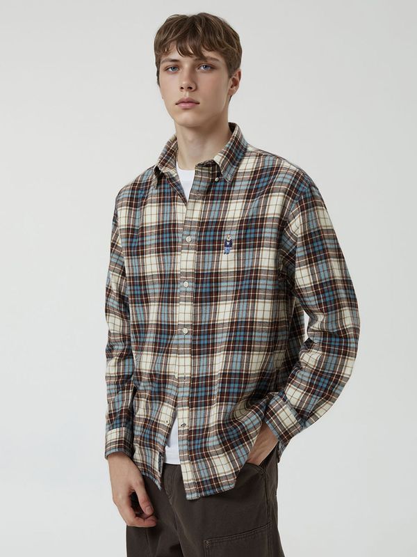 WHOAU Áo sơ mi Steve Tartan Flannel Check Shirts (U)_WHYCF4931U