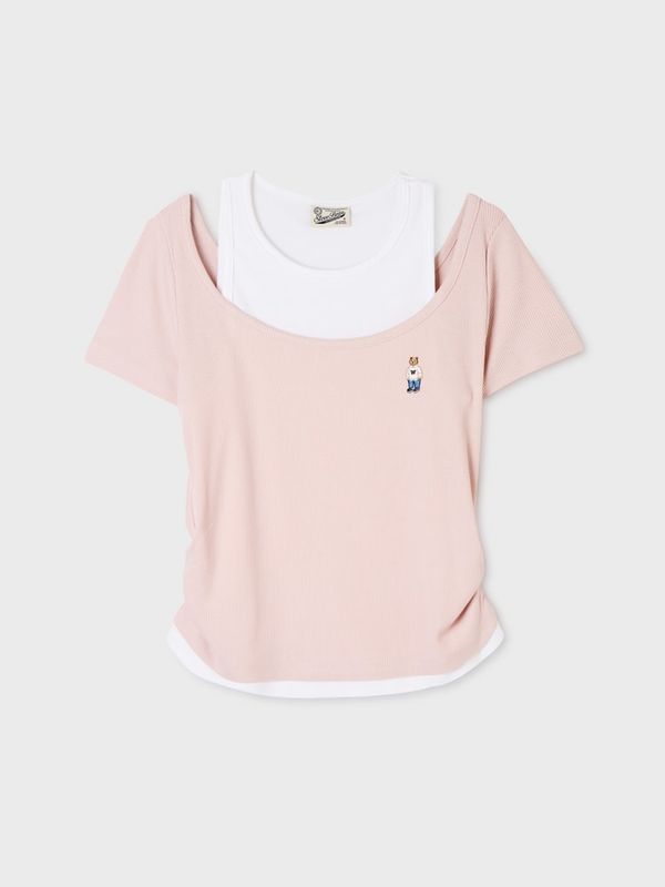 WHOAU Áo nữ Steve Layered Shorts Sleeve T-shirt[B]_WHRAGB754F