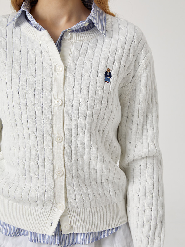 WHOAU Áo len nữ Steve Cable Cardigan_WHCKG2211F