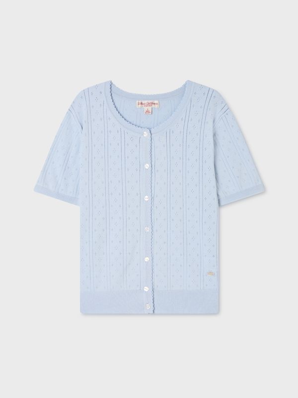 WHOAU Áo Cardigan Punching Skashi Short Sleeve Cardigan_WHCKG2522F