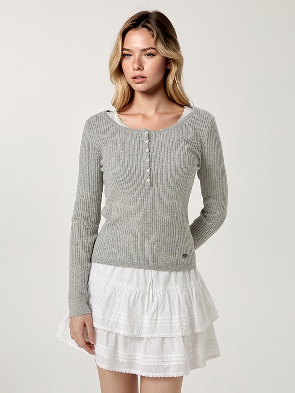 Henley neck Pullover