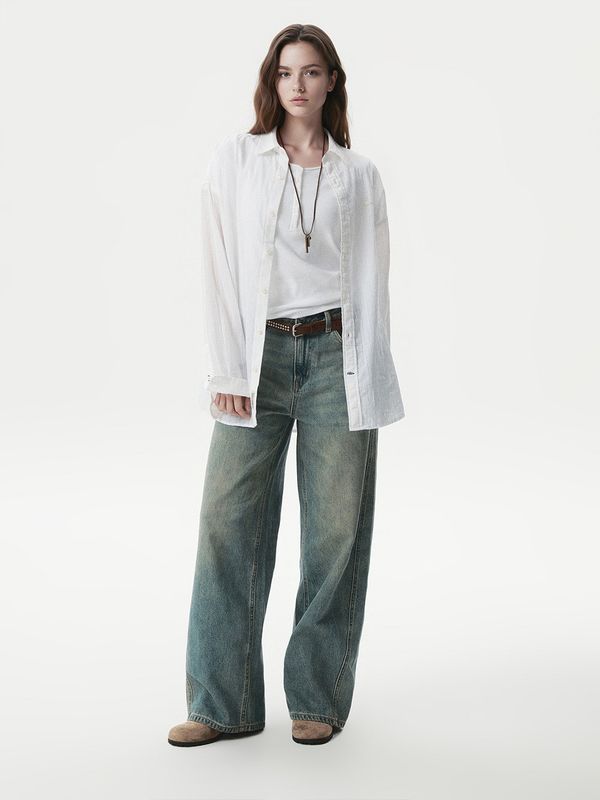 WHOAU Áo sơ mi nữ Summer Long Sleeve Shirts_WHYAG2541F