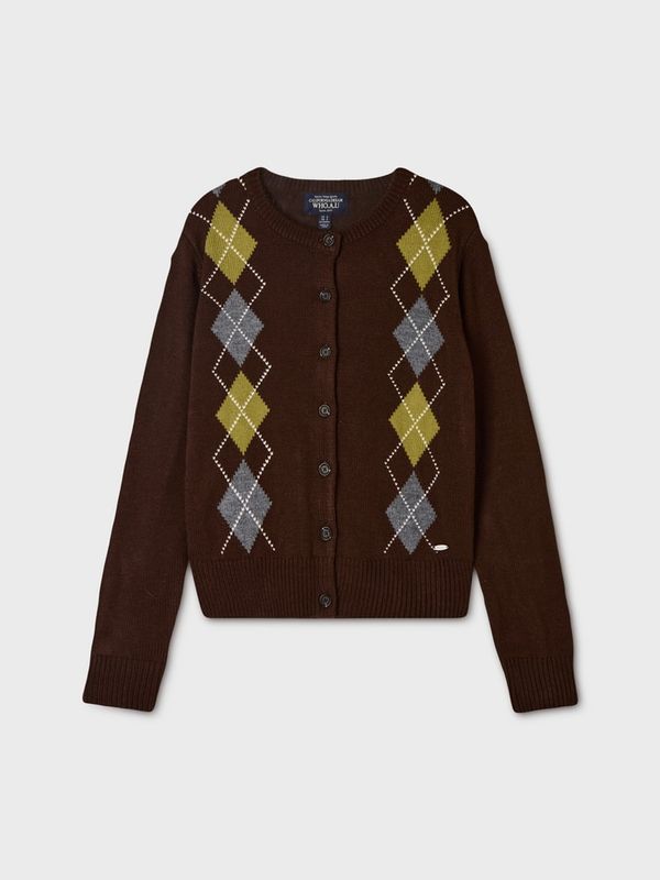WHOAU Áo len Argyle Cardigan[B]_WHCKGB951F