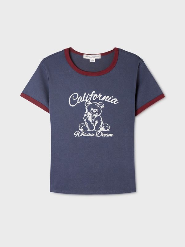 WHOAU Áo thun nữ Steve Graphic Ringer T-shirt[B]_WHRAGB753F