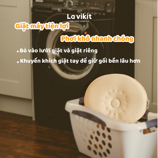 Gối sơ sinh chống bẹp đầu dành cho trẻ 1-18 tháng Lavikit