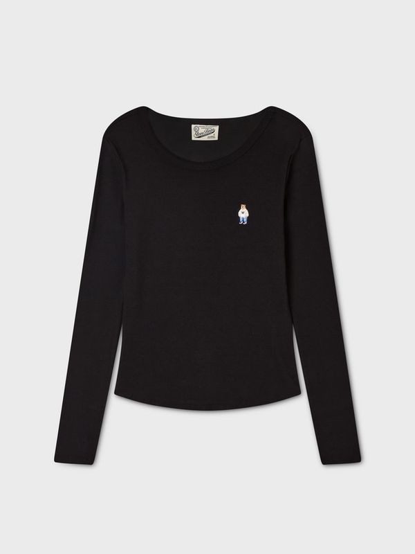WHOAU Áo thun nữ Steve Ribbed Long Sleeve T-shirt[B]_WHLAGB851F