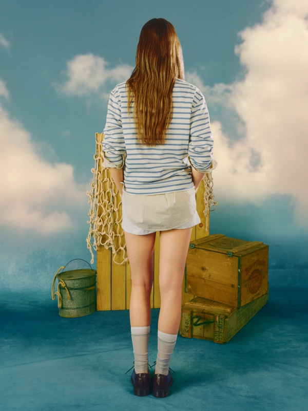 Boat Neck Stripe T-shirt