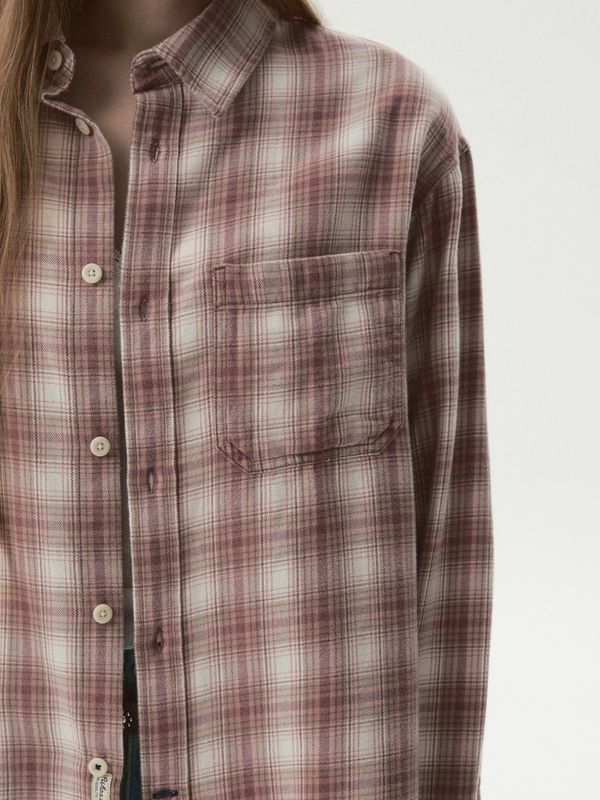 WHOAU Áo Sơ mi Flannel Loose-Fit Check Shirts(F)_WHYCGBT41F