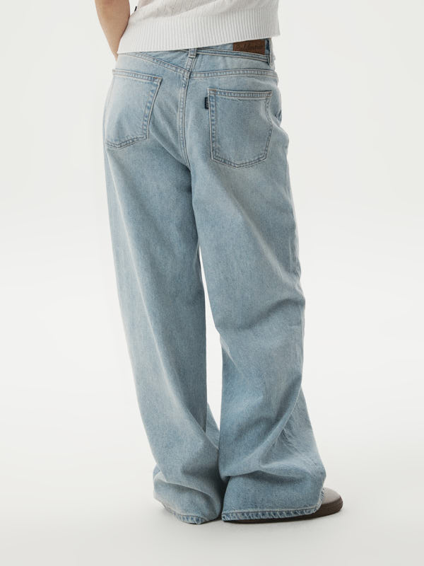WHOAU Quần dài nữ Vintage Washing Wide Denim(F)_WHTJG2313F