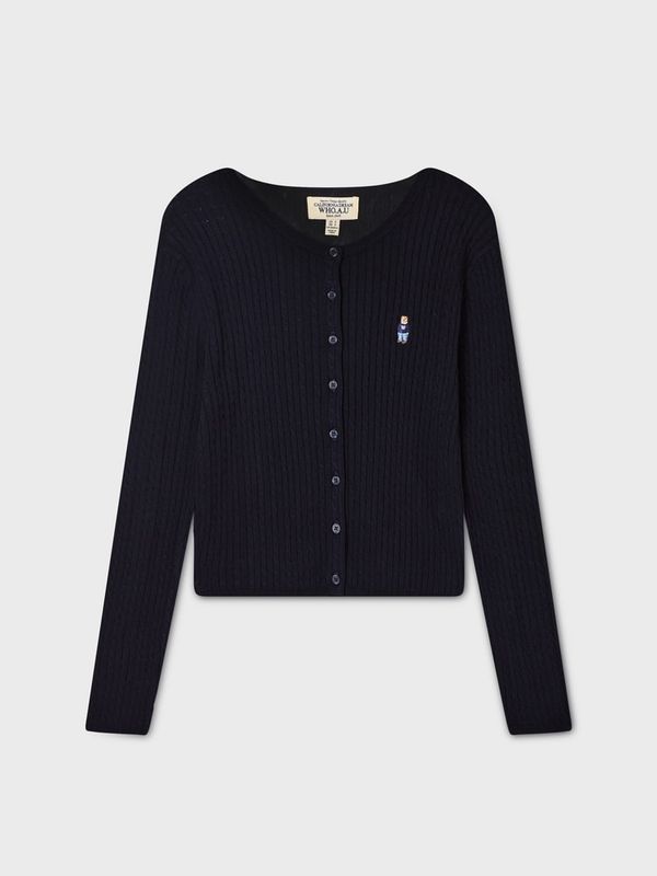 WHOAU Áo len High Gauge Cotton Cable Cardigan_WHCKGB821F
