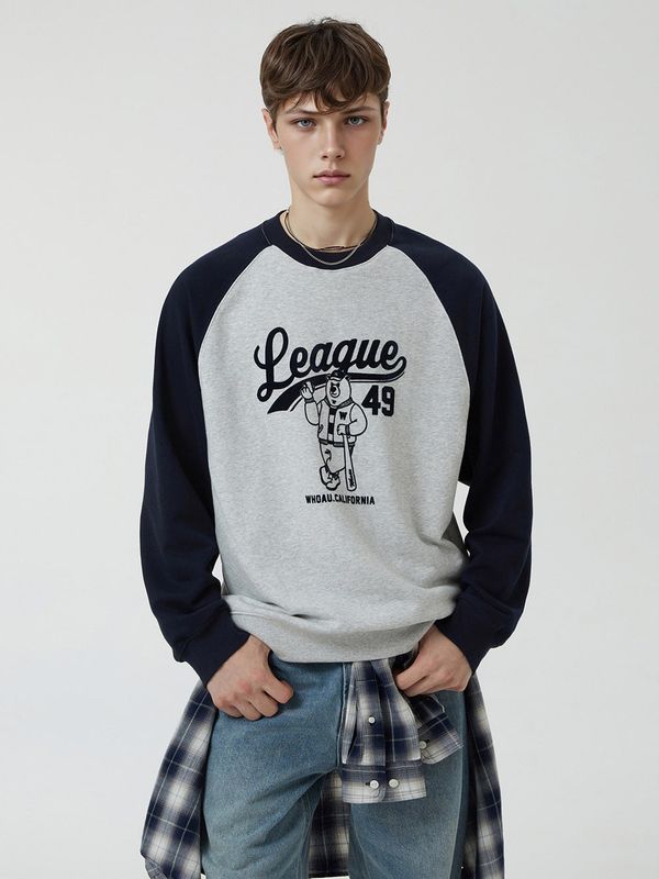 WHOAU Áo nỉ unisex Steve Raglan Sweatshirt_WHMWF4931U