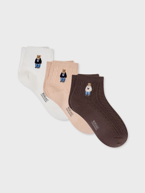WHOAU Set vớ [3PACK]Steve Ankle Socks_WHAYG1112A