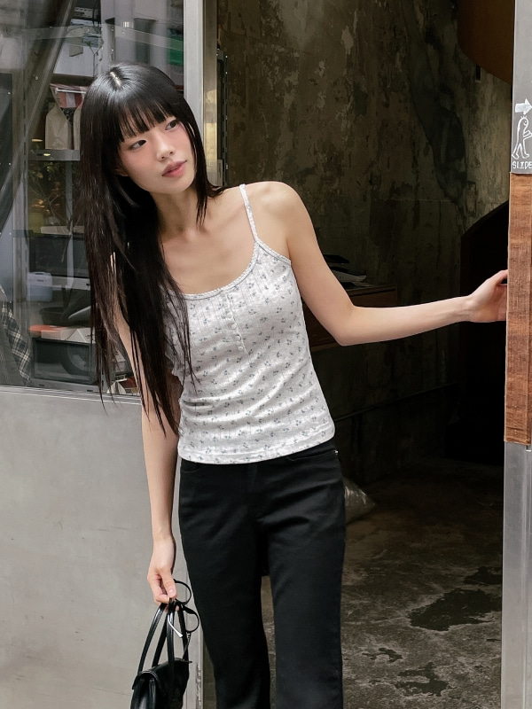 Eyelet Henry Neck Sleeveless