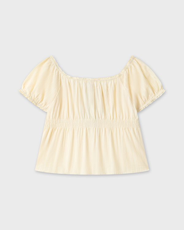 WHOAU Áo kiểu nữ Puff Sleeve Shirt_WHBLG2521B