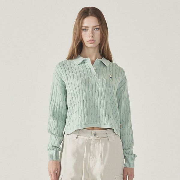 WHOAU Áo len Steve Collar Neck Cable Pullover_WHKAF2304F
