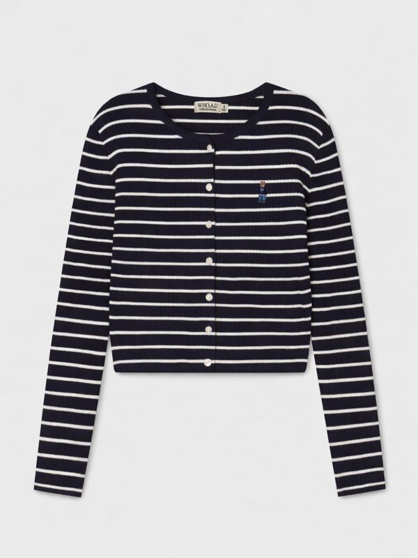 WHOAU Áo Cardigan Steve Ribbed Button Cardigan_WHCKG2491F