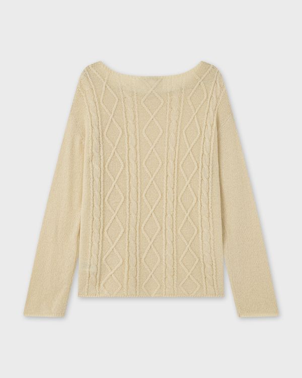 WHOAU Áo len Aran Cable Loose Fit Pullover_WHKAGB939F