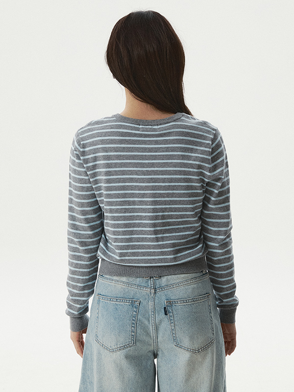 WHOAU Áo len Steve Stripe Cardigan_WHCKG2332F