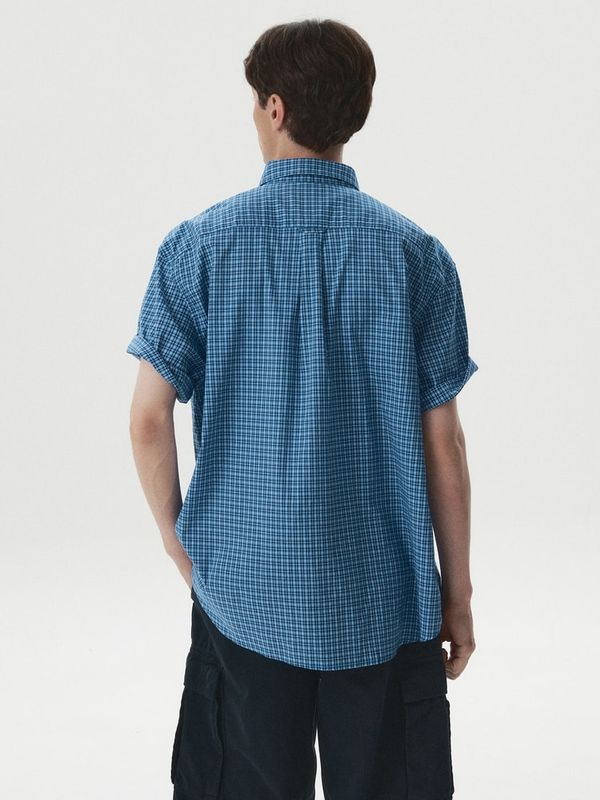 WHOAU Áo sơ mi UNISEX Surf Bear Check Short Sleeve Shirts_WHYCG2571U