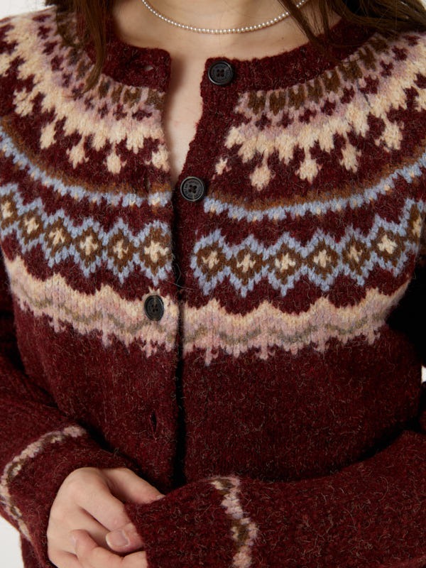 WHOAU Áo len Fair Isle Cardigan_ WHCKF4V22F