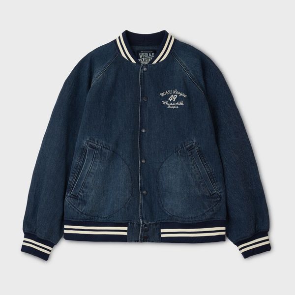 WHOAU Áo khoác Hood Varsity Denim Jacket_WHJEG2232U