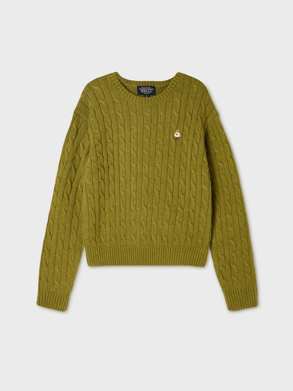 WHOAU Áo len Steve Cable R-neck Pullover_WHKAGB921F