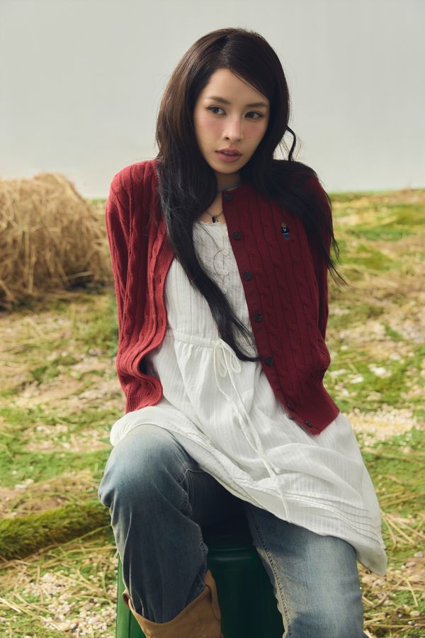 WHOAU Áo len Steve Cable Cardigan_WHCKGB911F