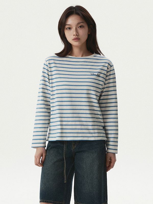 Boat Neck Stripe T-shirt