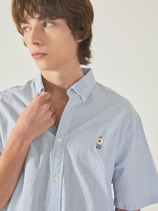 Steve Seersucker Short Sleeve Shirts_WHYWF2521U