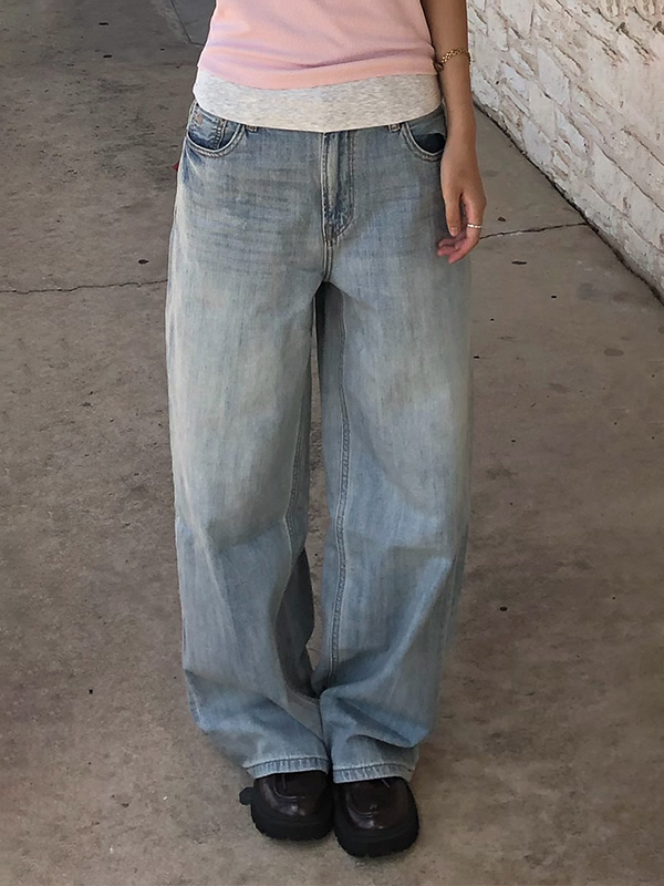WHOAU Quần nữ Lightweight Wide Denim(F)