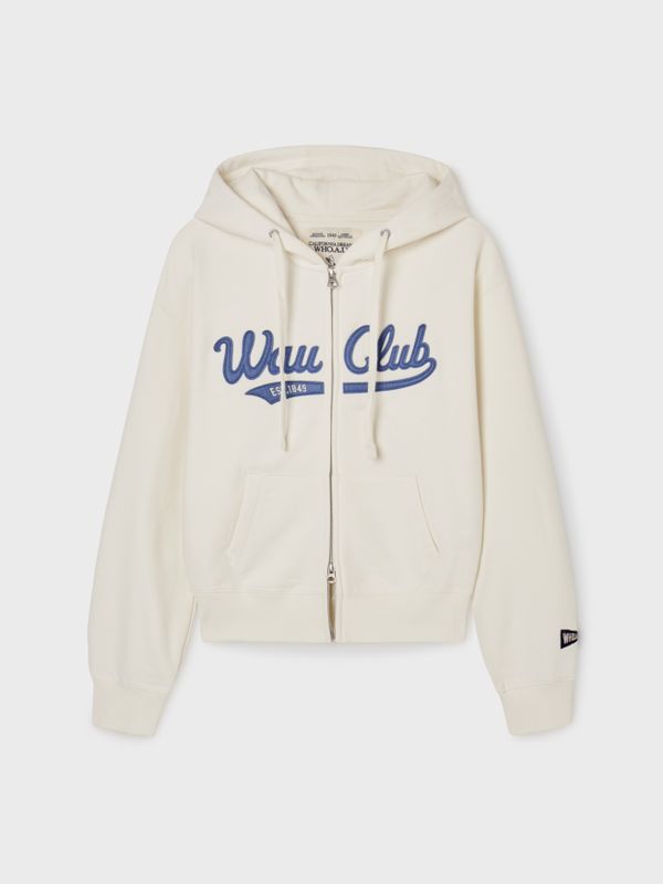 WHOAU Áo khoác nữ Patch Crop Hood Zip-up_WHMZG1111F