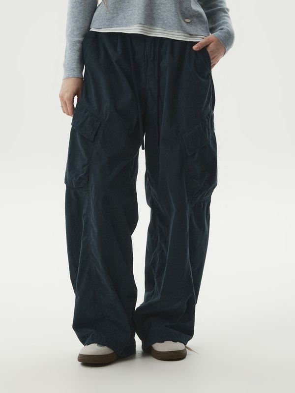 WHOAU Quần dài Wide Cotton Nylon Cargo Pants(F)_WHTAG3821F