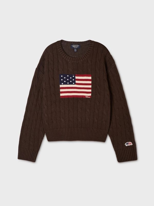 WHOAU Áo len USA American Flag Cable Pullover(F)_WHKAGB925F