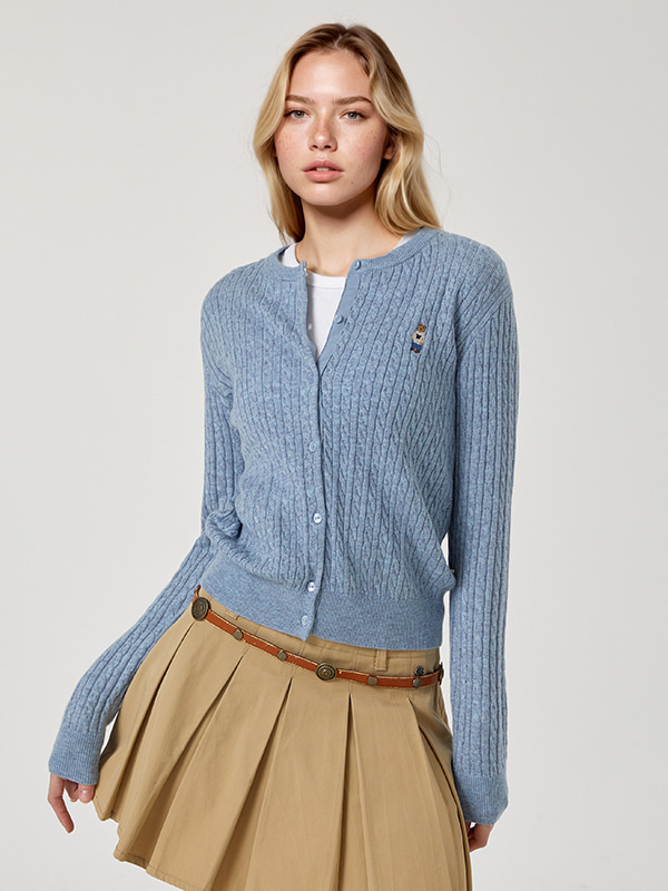 Steve High Gauge Wool Cable Cardigan