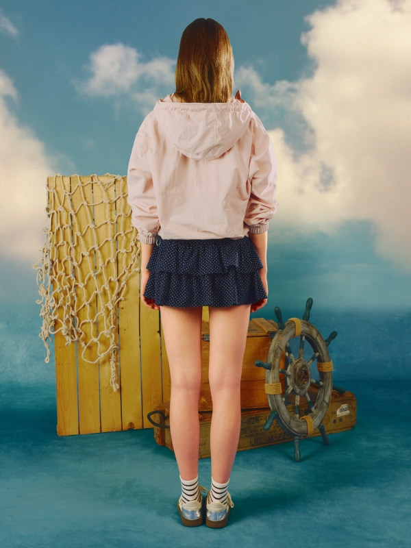 Dot Short Tiered Skirt