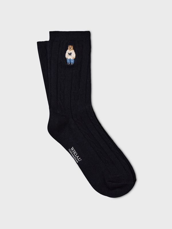 WHOAU Tất Steve Cable Socks_WHAYGBT31A